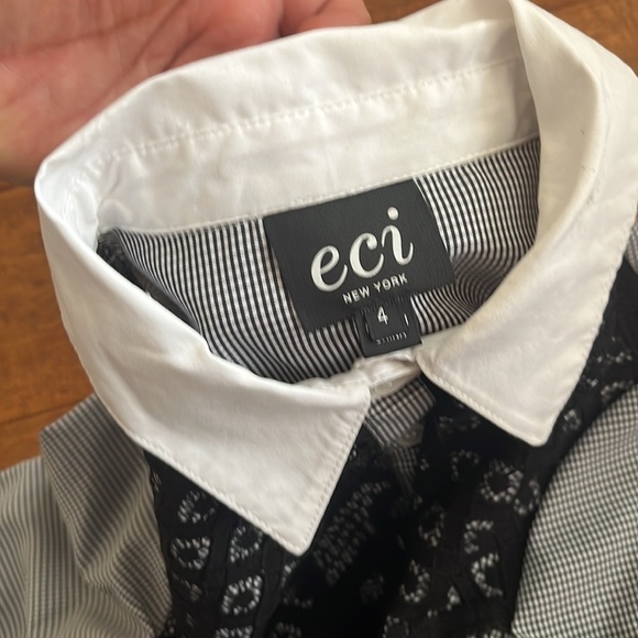 Eci New York black lace button up shirt - Picture 8 of 13